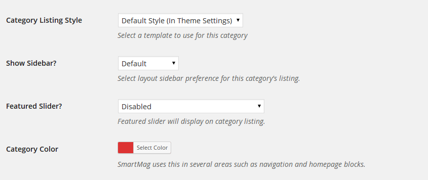 Category Options