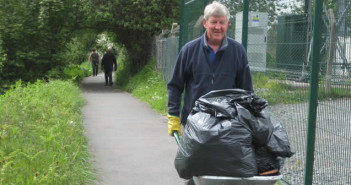 Volunteer Kev Price helping out at the Woolston clean-up operation