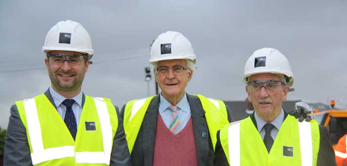 Lord Baker with Principal Lee Barber (left) and Cllr Terry O'Neill