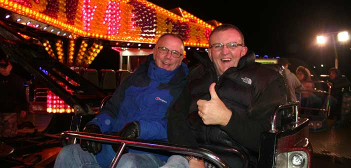 WDP CEO Dave Thompson and Trustee Dave Williams enjoy one of the rides