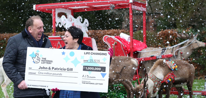 John and Patricia Gill from Warrington scooped 1 million pounds and a holiday to the Northern Lights after winning on Mega Friday Euro Millions draw on Christmas Day. Images by Gareth Jones