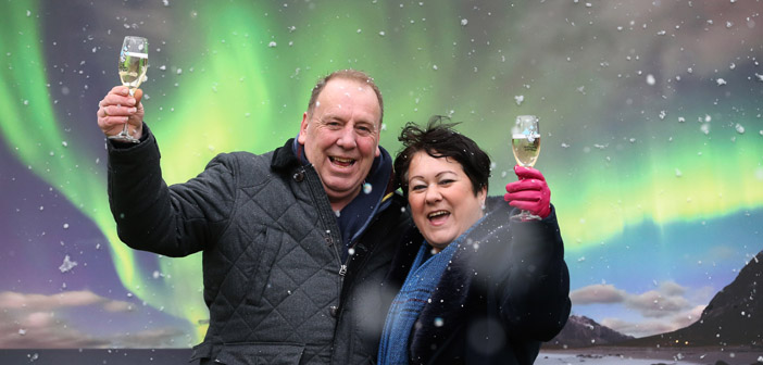 John and Patricia Gill from Warrington scooped 1 million pounds and a holiday to the Northern Lights after winning on Mega Friday Euro Millions draw on Christmas Day. Images by Gareth Jones