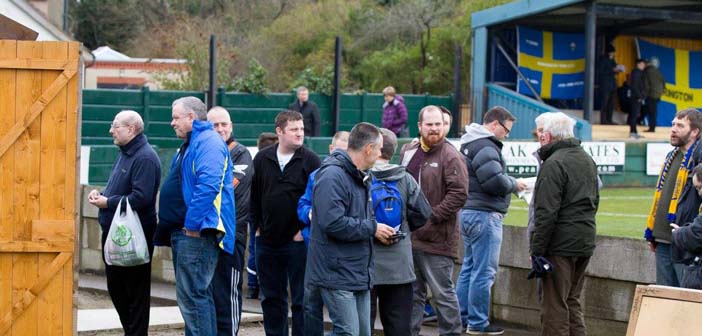 Town fans queuing for tickets at their last home game