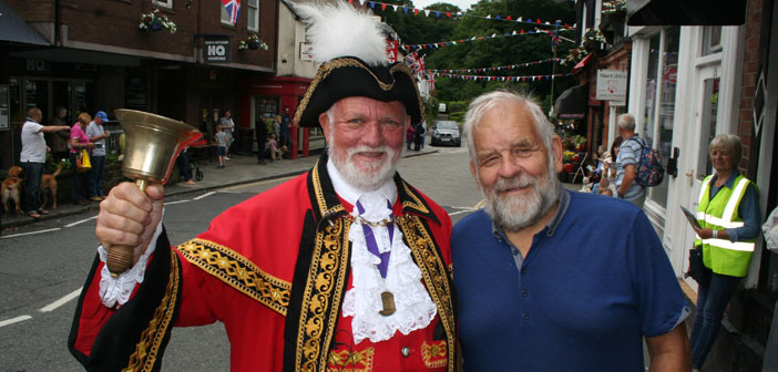 Town Crier Peter Powell and local historian and fellow local councillor Joe Griffiths