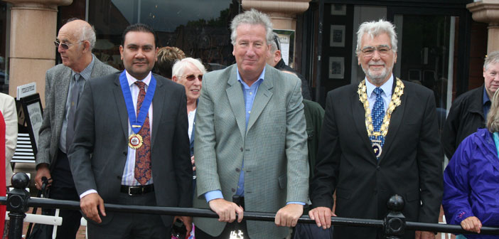 Mayor Faisal Rashid, David Mowat MP and Parish Chairman Peter Walker