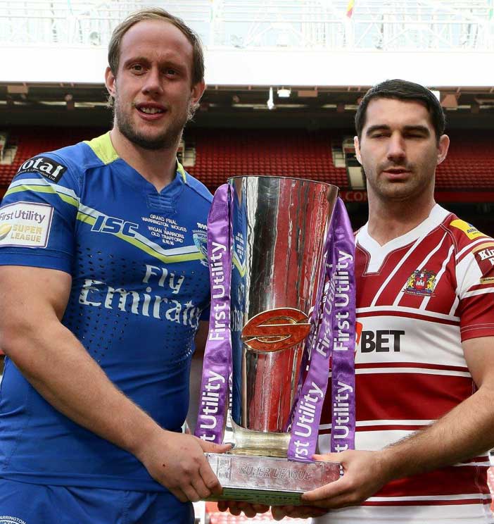 Chris Hill and Matty Smith with the Super League trophy Picture Eddie Whitham