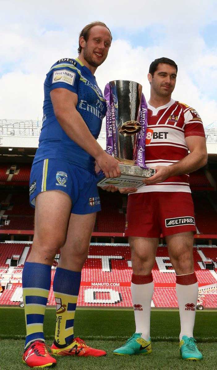 Chris Hill and Matty Smith with the Super League trophy Picture Eddie Whitham