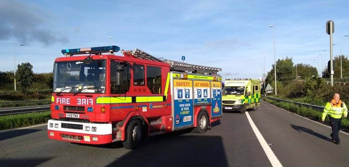 Fire crews release one casualty following collision on M6 at Winwick 