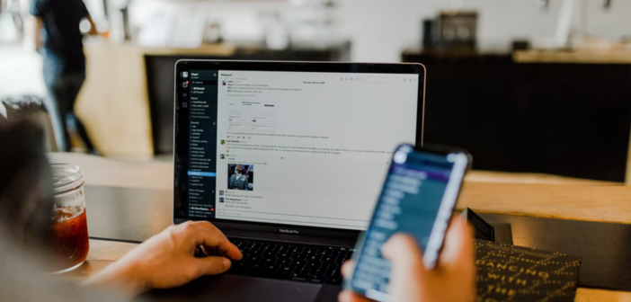 laptop and phone