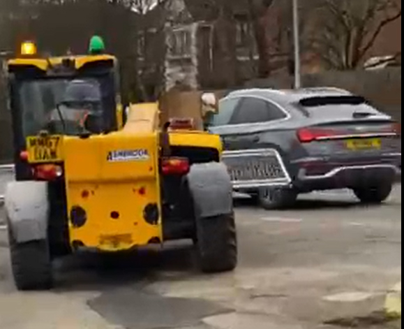 The video of the vehicle leaving the site onto Warrington Road