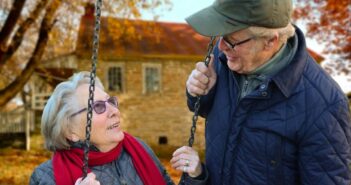 old couple on swing