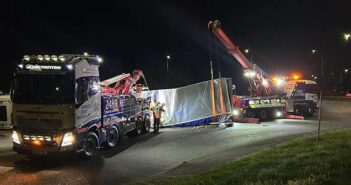 overturned lorry