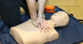 Delegates practising first aid skills during an accredited workplace training course