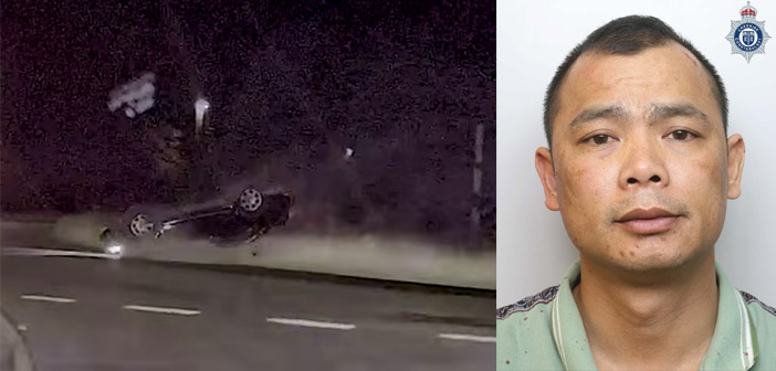 WATCH: Driver jailed after 100 mph police pursuit ended with car flipping at Stretton