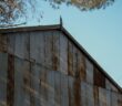 Old corrugated roofing on a disused industrial building